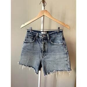 Agolde Riley Denim Shorts in Size 25 — Raw Hem